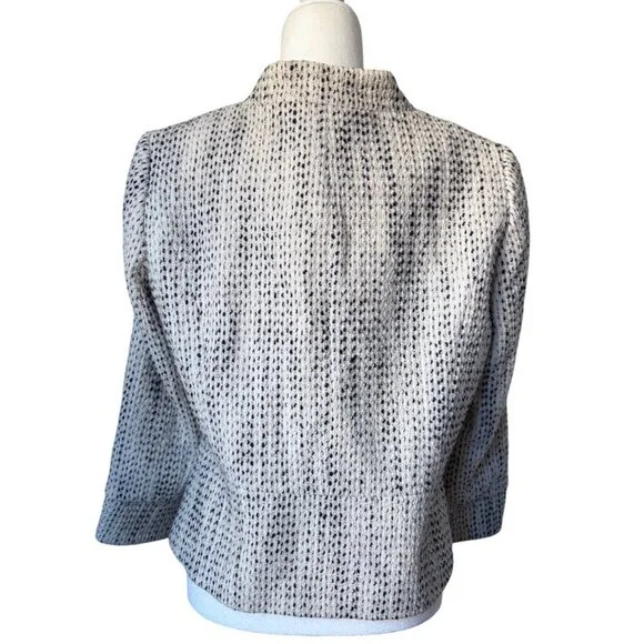 VICTOR ALFARO 100% Wool Textured Round Collar Blazer jacket , size  14 - Picture 4 of 5